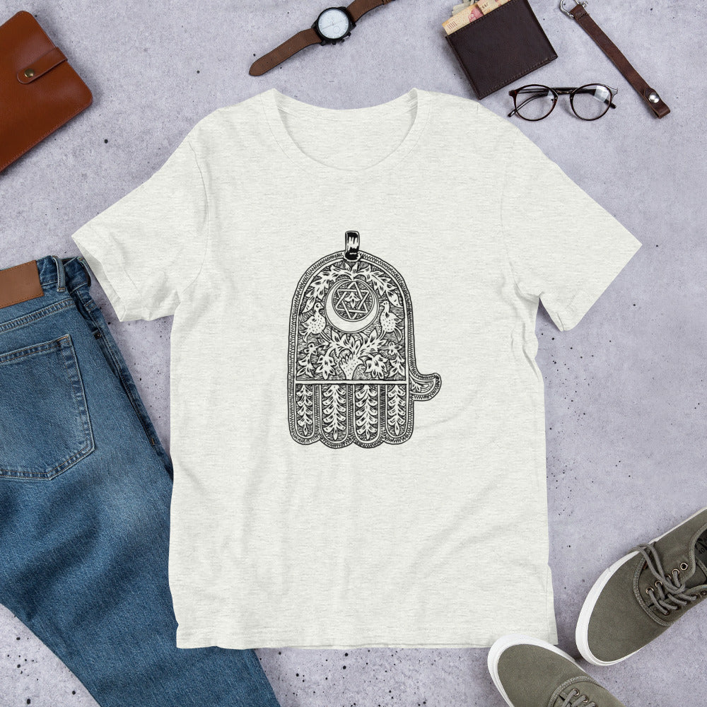 Jewish Amulet Short-Sleeve Unisex "Magical" T-Shirt (Shalom Sabar Collection)