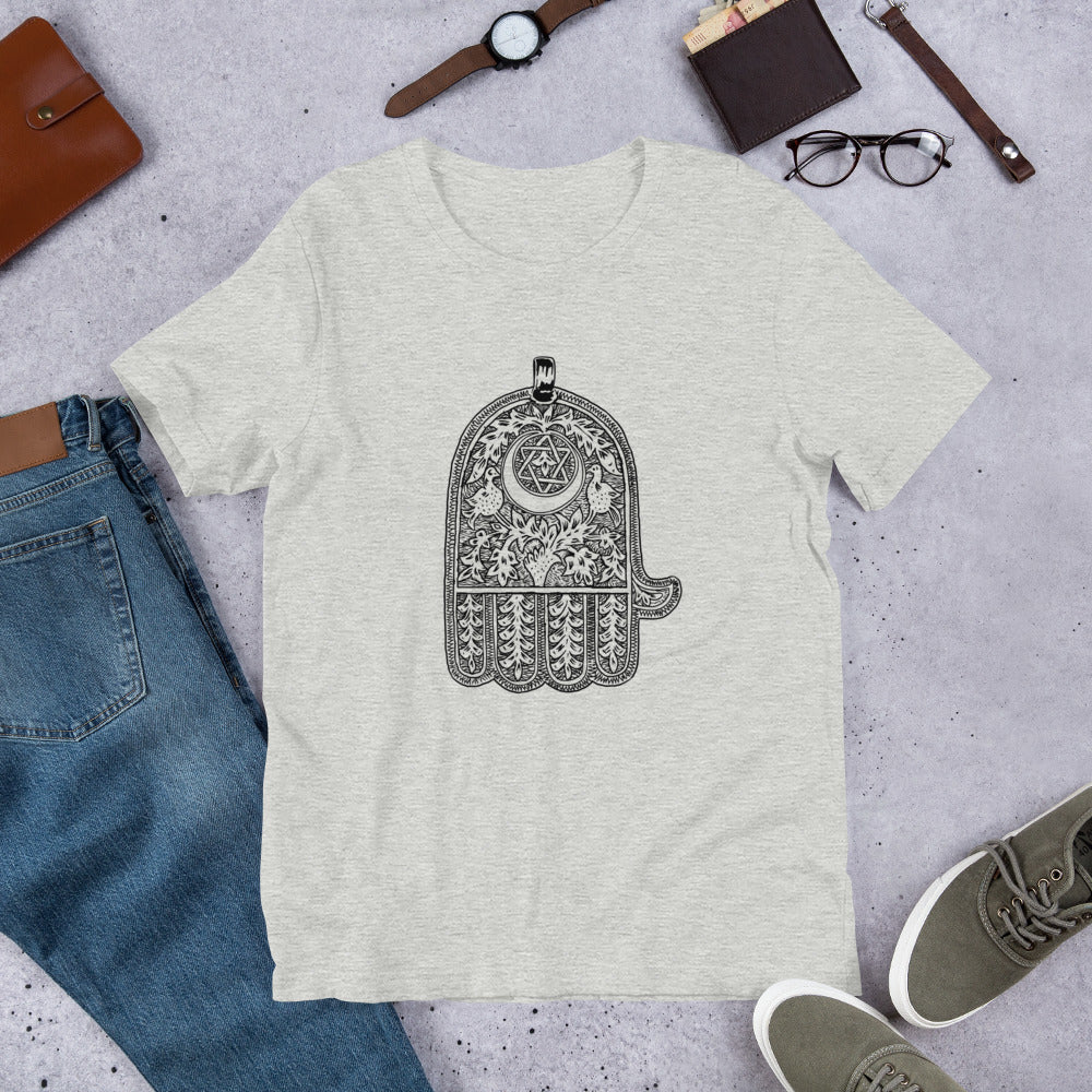 Jewish Amulet Short-Sleeve Unisex "Magical" T-Shirt (Shalom Sabar Collection)