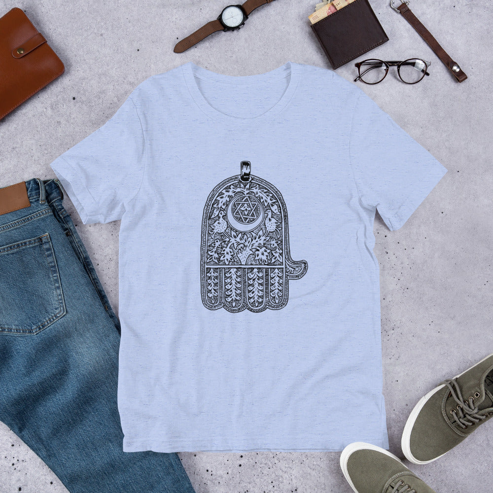 Jewish Amulet Short-Sleeve Unisex "Magical" T-Shirt (Shalom Sabar Collection)