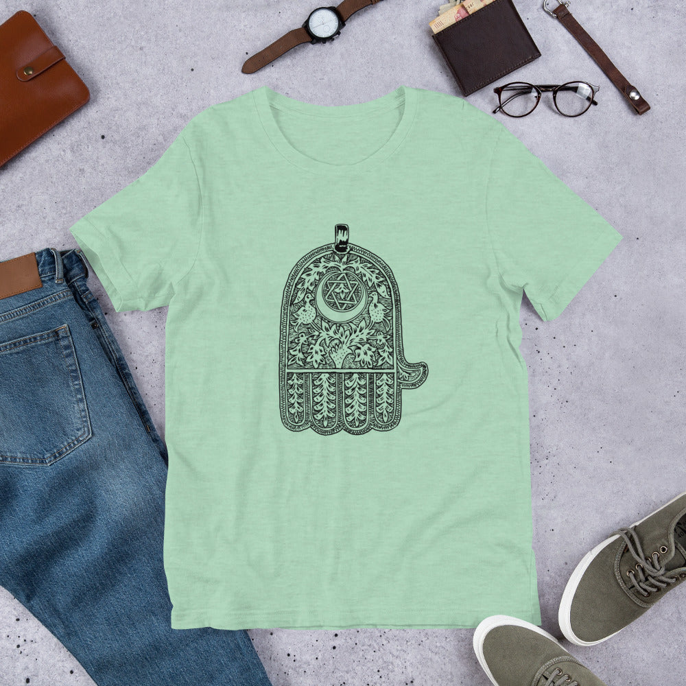 Jewish Amulet Short-Sleeve Unisex "Magical" T-Shirt (Shalom Sabar Collection)