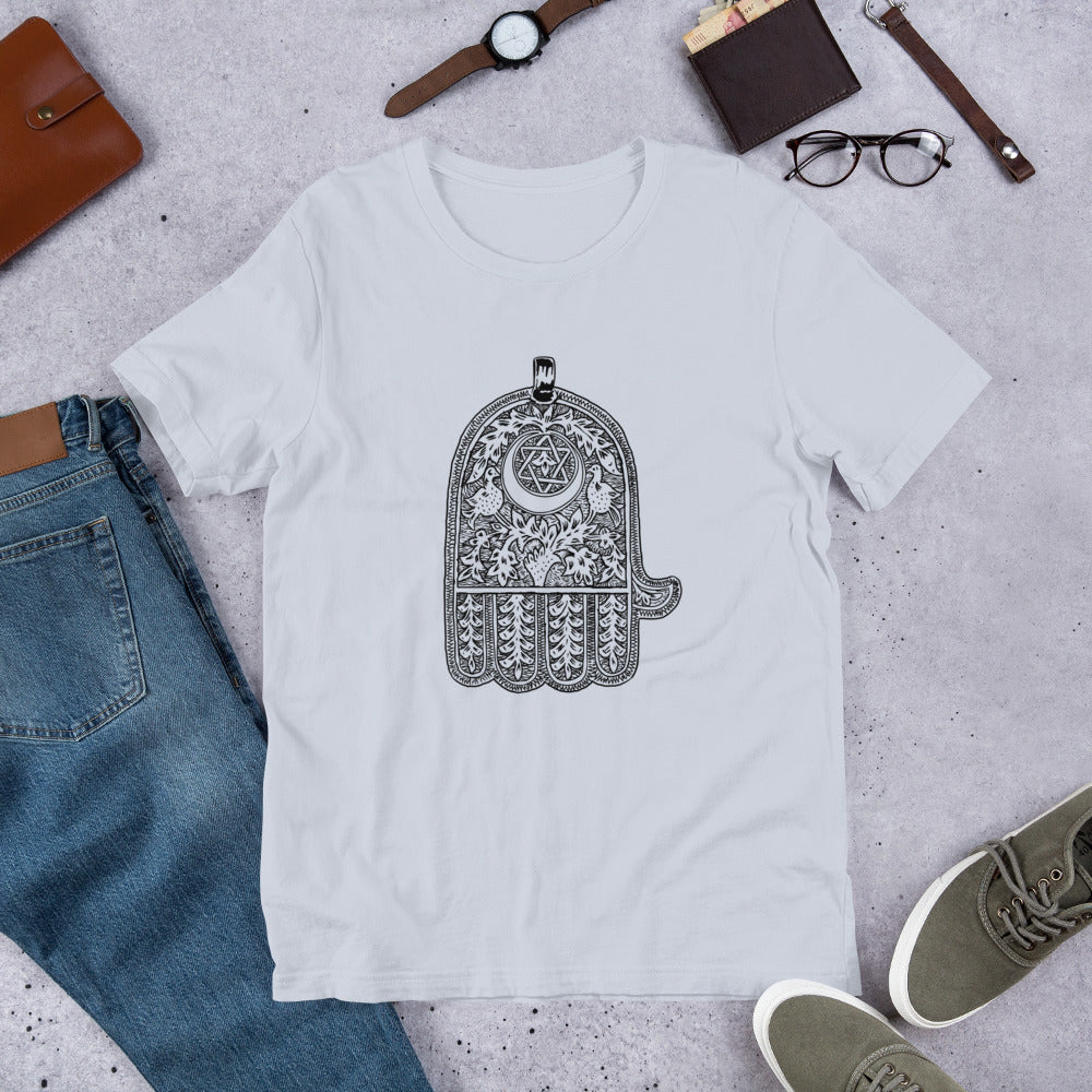 Jewish Amulet Short-Sleeve Unisex "Magical" T-Shirt (Shalom Sabar Collection)