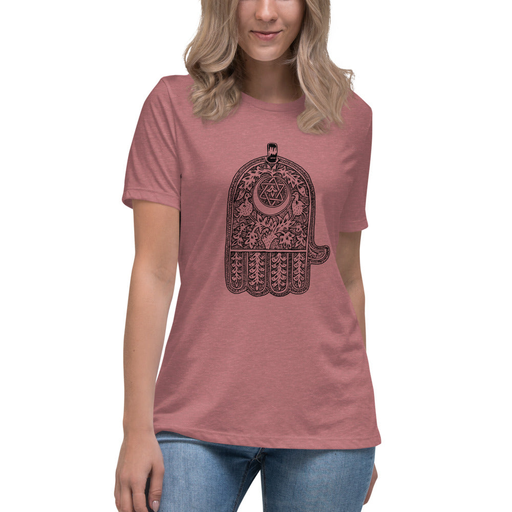 Jewish Amulet Short-Sleeve "Magical" Women's Relaxed T-Shirt (Shalom Sabar Collection)