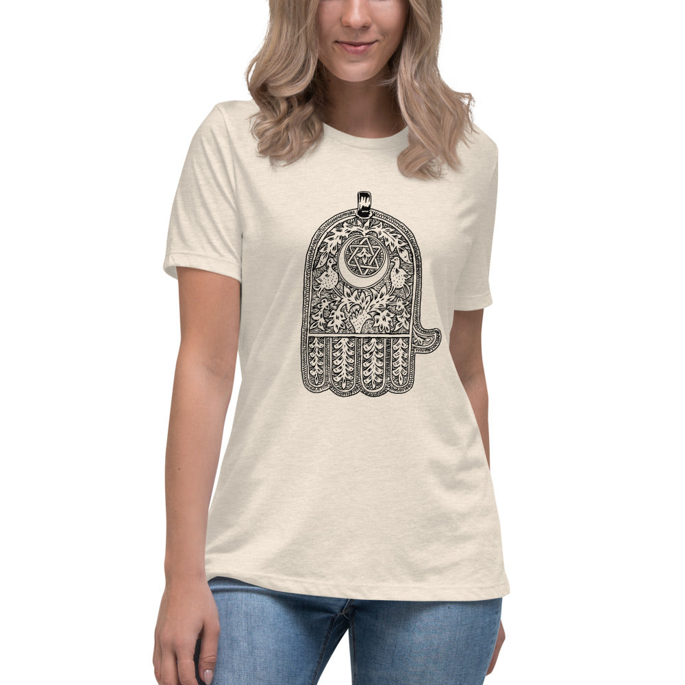 Jewish Amulet Short-Sleeve "Magical" Women's Relaxed T-Shirt (Shalom Sabar Collection)