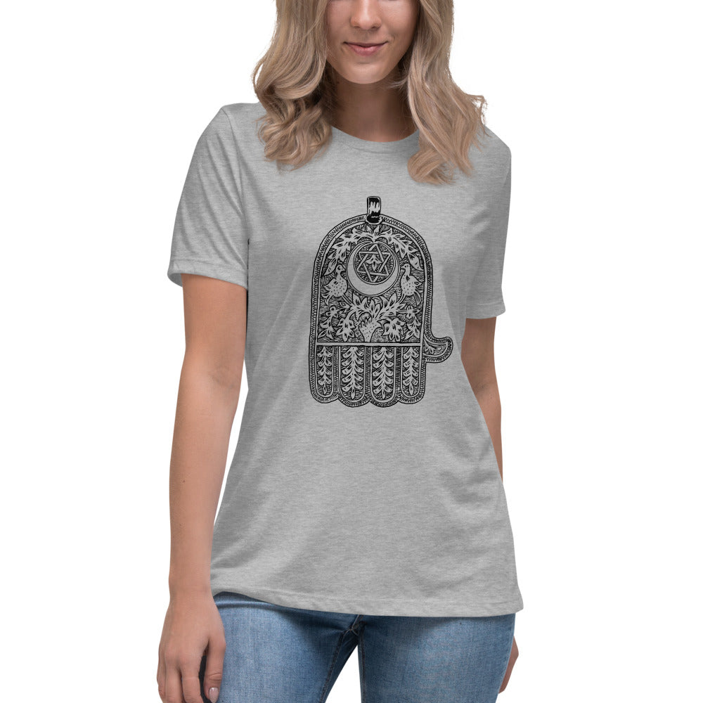 Jewish Amulet Short-Sleeve "Magical" Women's Relaxed T-Shirt (Shalom Sabar Collection)