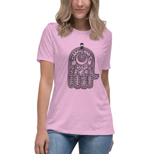 Jewish Amulet Short-Sleeve "Magical" Women's Relaxed T-Shirt (Shalom Sabar Collection)